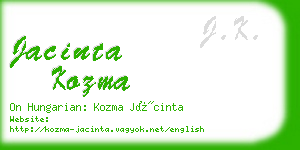 jacinta kozma business card
